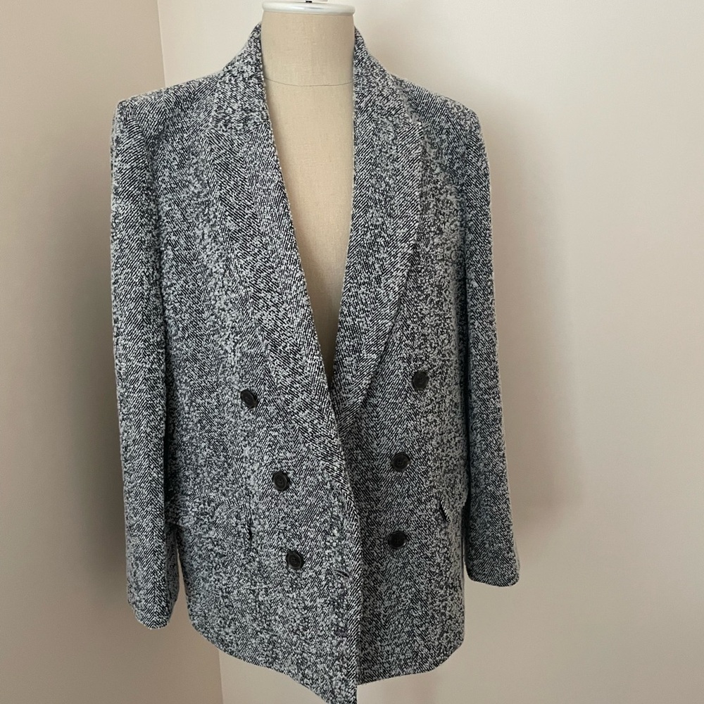 J. Crew Gray Double-Breasted Blazer
